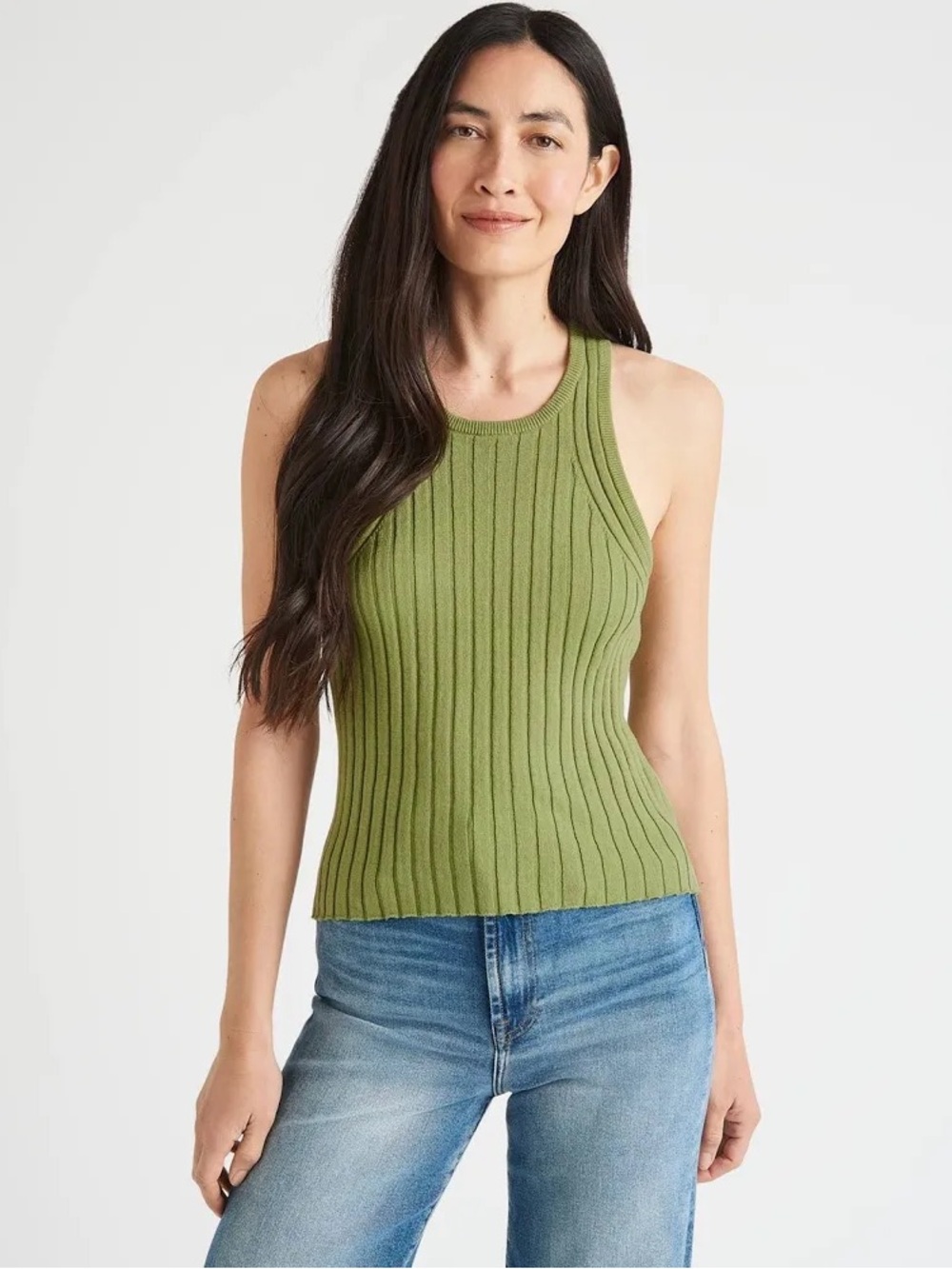 Splendid Olive Ribbed sweater Knit Tank Top - size medium nwot